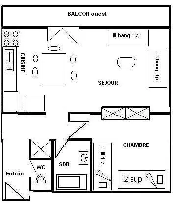 L'everest - 2 Pieces 5 Pers - L'everest - 071ev - Plagne Centre Mae-5814 * La Plagne